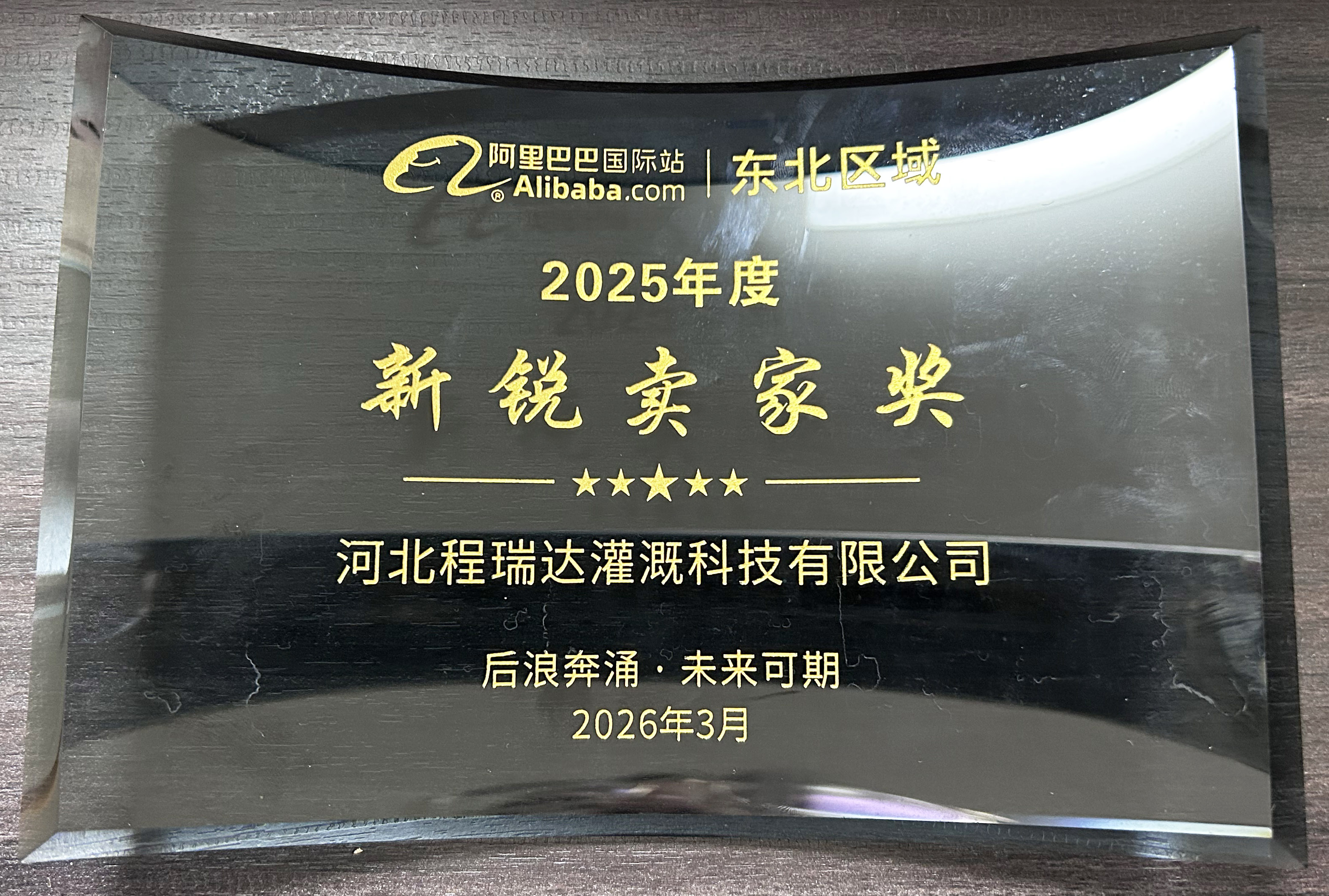 钦州程瑞达灌溉 | 荣获阿里国际站新锐卖家奖